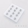 12PCS OF CZ GEM PAVED DOLLAR SIGN 316L SURGICAL STEEL NOSE BONE STUD BOX